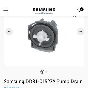 Samsung Gray Pump Drain Component